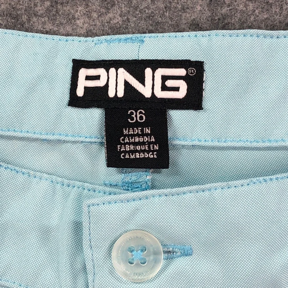 PING Mens Golf Shorts 36 Light Blue SensorCool Performance Breathable Active